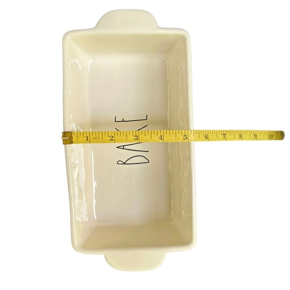 Rae Dunn BAKE Baking Dish Pan White Black Large Letters Dimples NWT 2017 OG - Picture 15 of 17